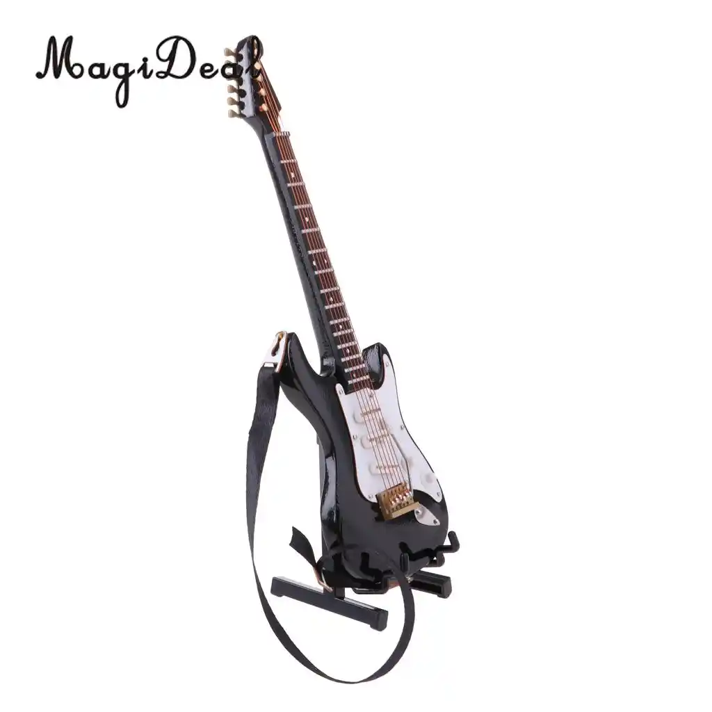 1//6 Miniature Wooden Guitar Toy Dollhouse Instrument Action Figure Accessory