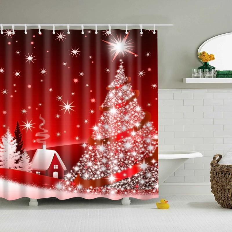 Красочный Merry Рождественский подарок водостойкий полиэстер высокое качество моющийся ванный Декор занавески для душа 150*180 и 180*180 16