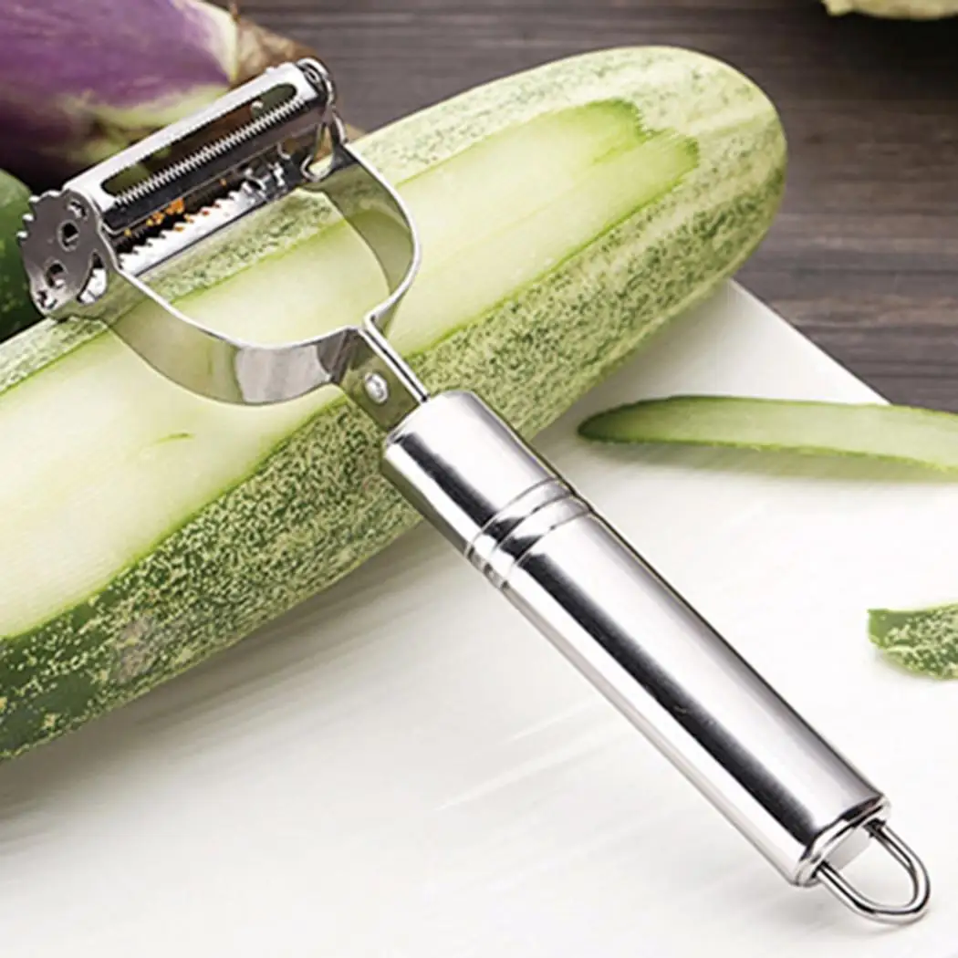 

Stainless Steel Double Head Fruit Peeler Silver 50g Multi-functional Vegetable Peelers Shredder Slicer Grater Kitchen Tools