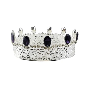 

1PC Bridal Crown Tiara Rhinestone Hollow Round Hair Ornament Bride Headband Wedding Tiara Festival Decor Bridesmaid Headdress