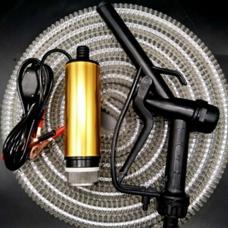 

12V Oil Pump Fuel Gun 10m Hose Pumping Submersible Diesel Pumps Flow 30L/min Electric mini Field car For Water Pump 12V