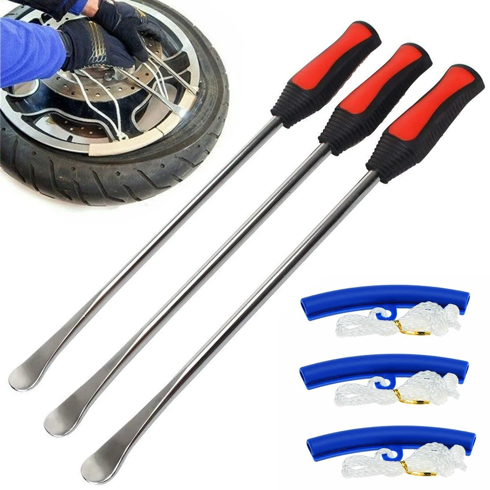 

3pcs Tire Lever Spoons&TPE Professional Motorcycle Tire Repair Tool Rim Protectors Tire Iron Changing Wheel Kit Mayitr