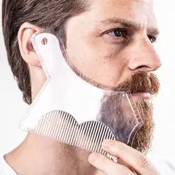 Для мужчин борода формирование стиль шаблон Прозрачная отделка гребень красота инструмент