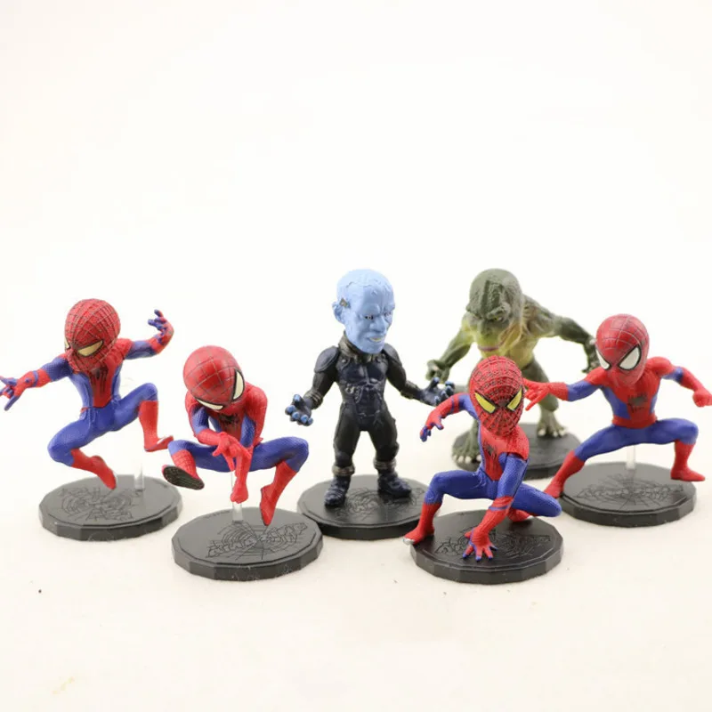 

Marvel Legends Q Version Doll pvc 8cm 6 in 1 Spider man Model Movie Periphery Theavengersactionfigures Joint Movable Figma