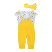  Baby Girls Kids Clothes Off Shoulder Floral Print Sleeveless Ruffle Pullover Tops Strap Solid Trousers 2pc Cotton Outfit
