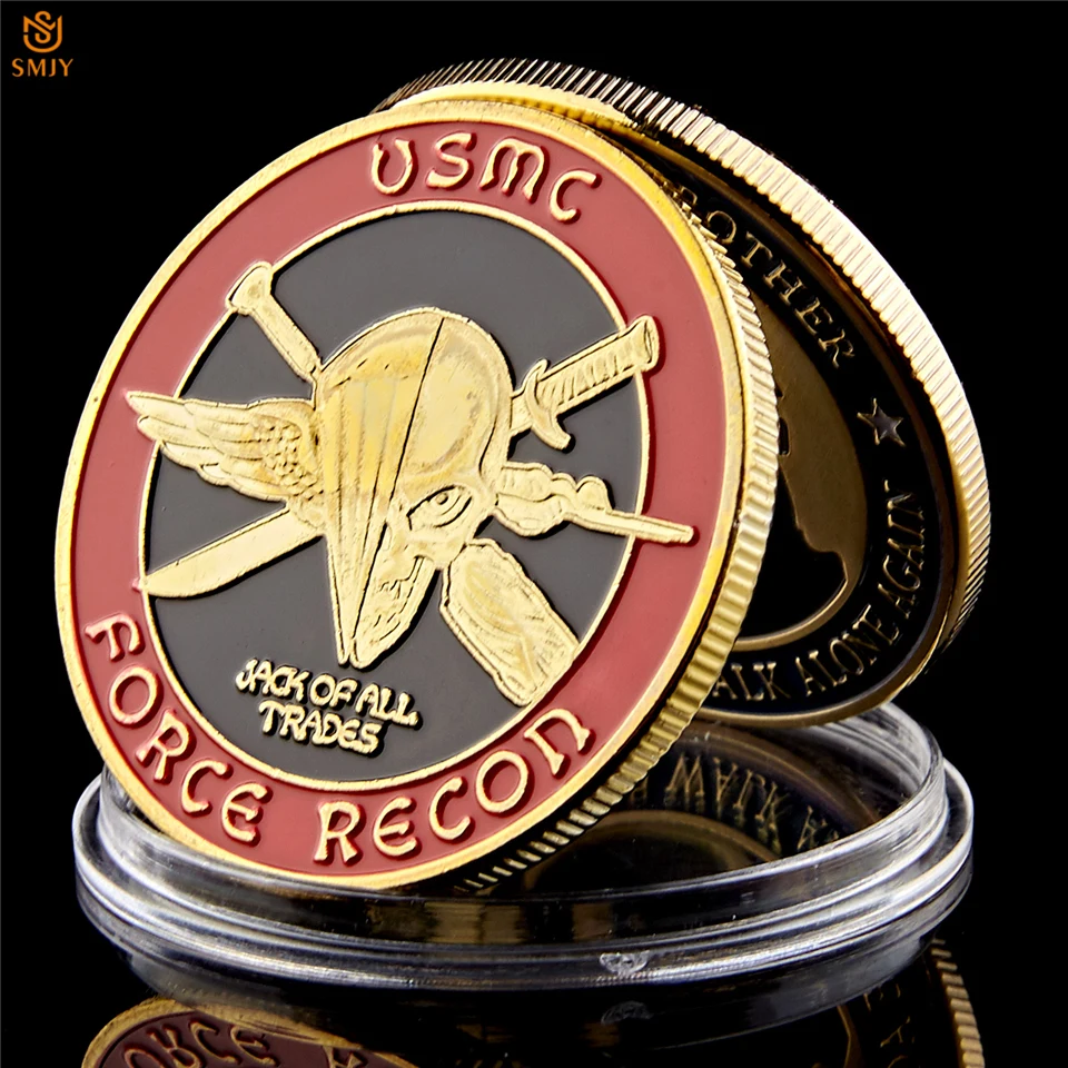 США морской корпус силы Recon USMC позолоченный памятный вызов коллекция монет для деловых подарков
