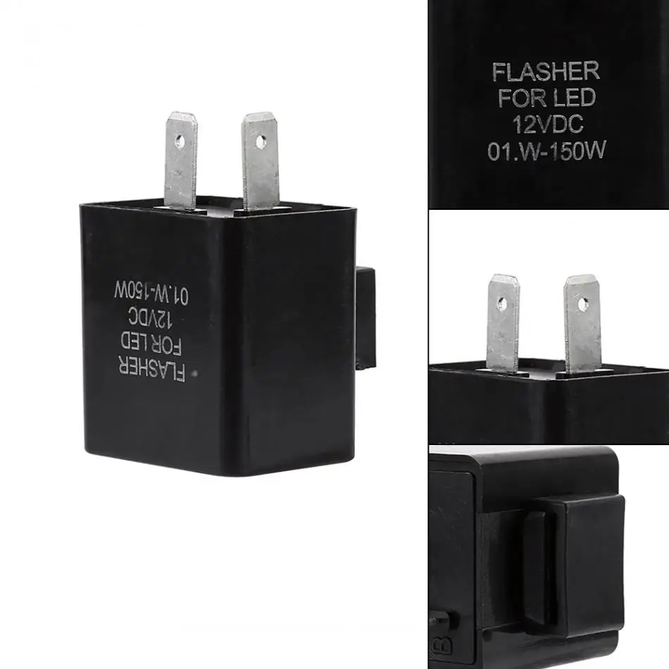 Черный светодиодный Flasher реле 12V 2 Pin мигалка сигнала поворота мотоциклетный
