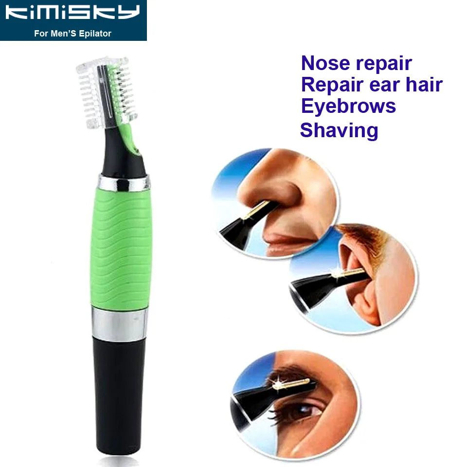 Горячая продажа KY 804 персональный уход за лицом бритва с насадками Trimer Led Green Man