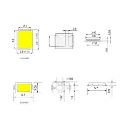 100 шт 100% оригинал Epistar SMD 5730/2835 Чип светодиодный светильник 40-55 LM светодиодный s диод свет для Светодиодные ленты прожектор, Внутренняя