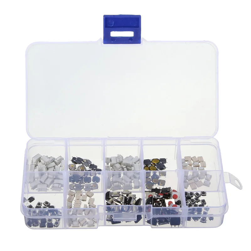 

250Pcs 10 Types Tactile Push Button Touch Switch Remote Keys Button Micro Switch