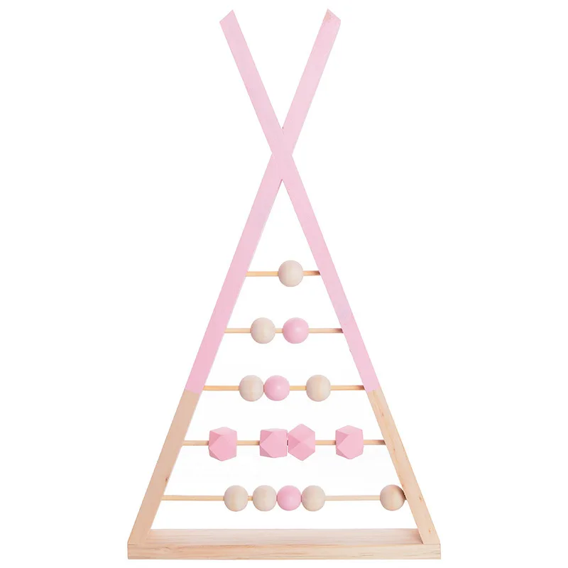 Nordic Стиль деревянный Треугольники настенные полки деревянные для счета игрушечные счеты идея подарка для детей Детская комната украшения питомник Декор
