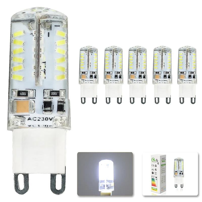 5 шт супер яркий 5 Вт Светодиодная лампа 110 V G9 светодиодные лампы SMD 3014 Светодиодный прожектор лампы в форме свечи Замена галогеновым лампам 30 W