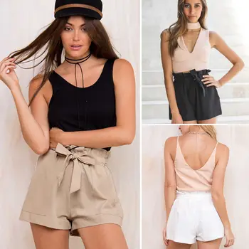 

Sexy Women Hot Pants Summer Casual Shorts Beach High Waist Knee Length Solid Short Pants