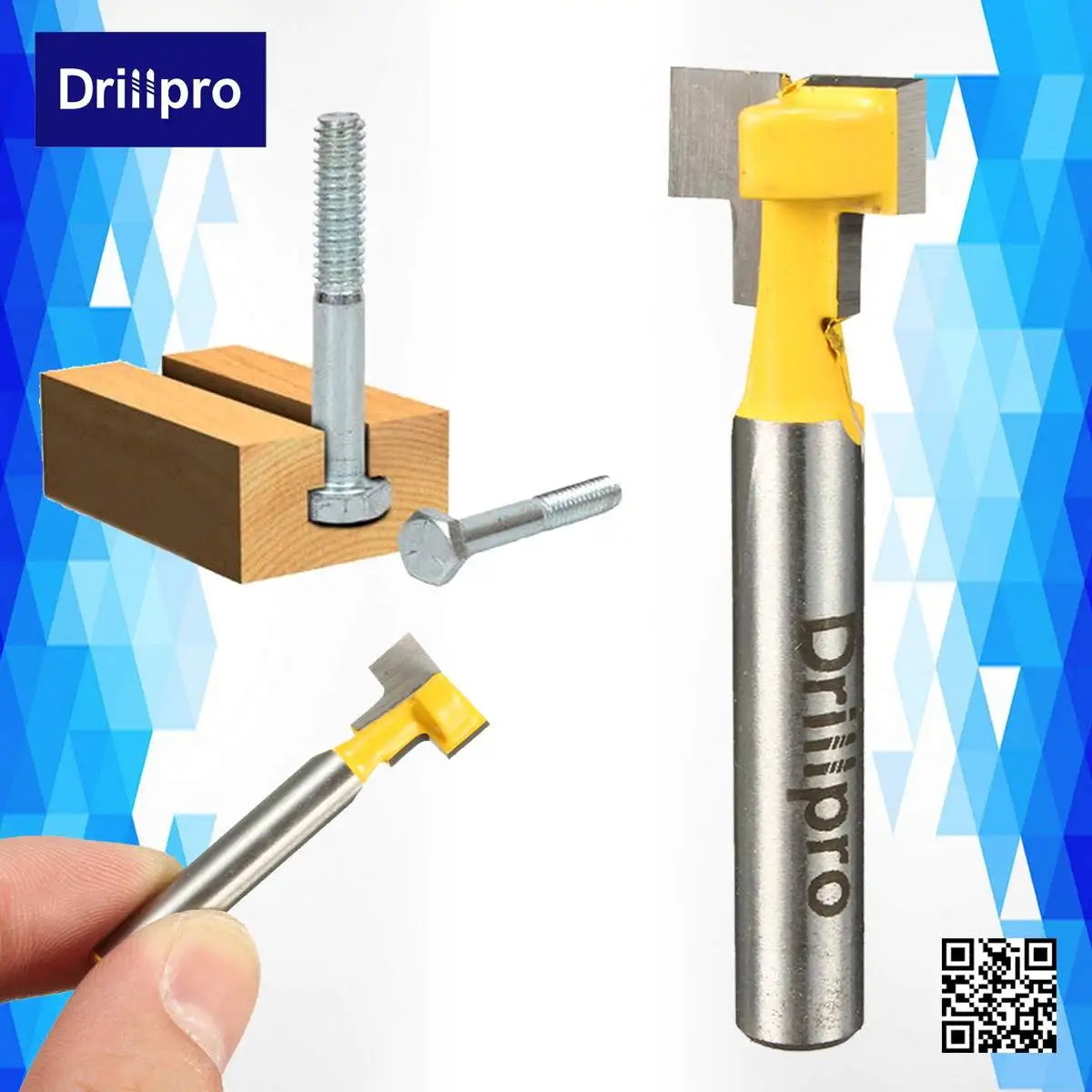 

1pcs T-Slot Cutter Steel Handle Milling Router Bit for 1/2" Hex Bolt - 1/4" Shank For Woodworking Cutter Tool