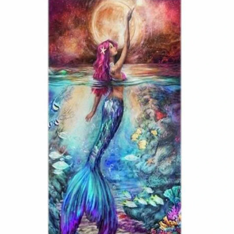 

5D Diamond Embroidery Painting Mermaid Cross Stitch Diy Craft Home Office Decor