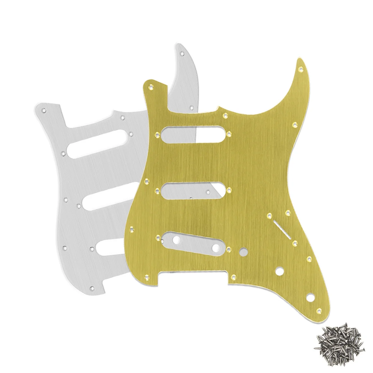 

FLEOR 1PCS Metal Pickguard SSS Electric Guitar Pickguard Scratch Plate 11 Hole & Screws for Strat FD ,Silver/Golden Choose
