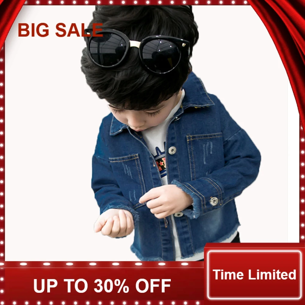 

Girls boy Jeans Outwear Coats Baby Kids Fashion Cowboy Denim Clothing For Spring Autumn Children Windbreakers Jackets