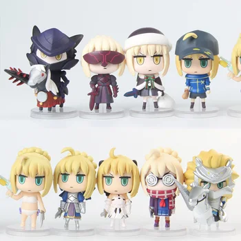 

Fate Grand Order saber Q clay 9 styles action figures toy fate stay night PVC Figures toys Anime figures Toys For Kids gifts