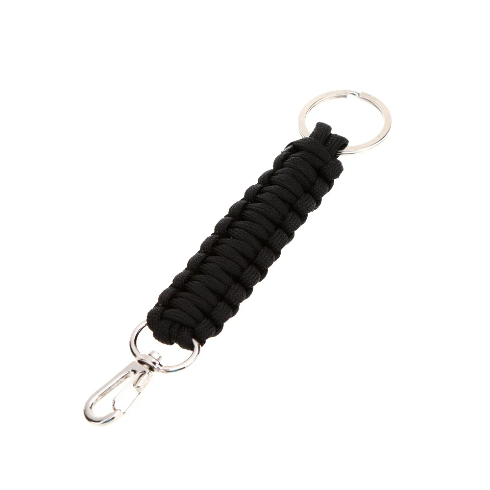 7 حبلا المنسوجة Paracord سلسلة مفاتيح قصيرة أدوات عدة نجاة المظلة الحبل سلسلة مفاتيح قصيرة حلقة تسلق هوك أطقم سفر