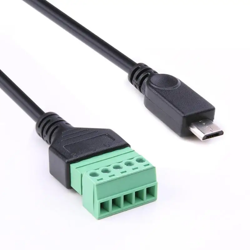 ALLOYSEED 30 см Micro/Mini USB штекер/гнездо на 5 контактный винтовой разъем Micro с защитной