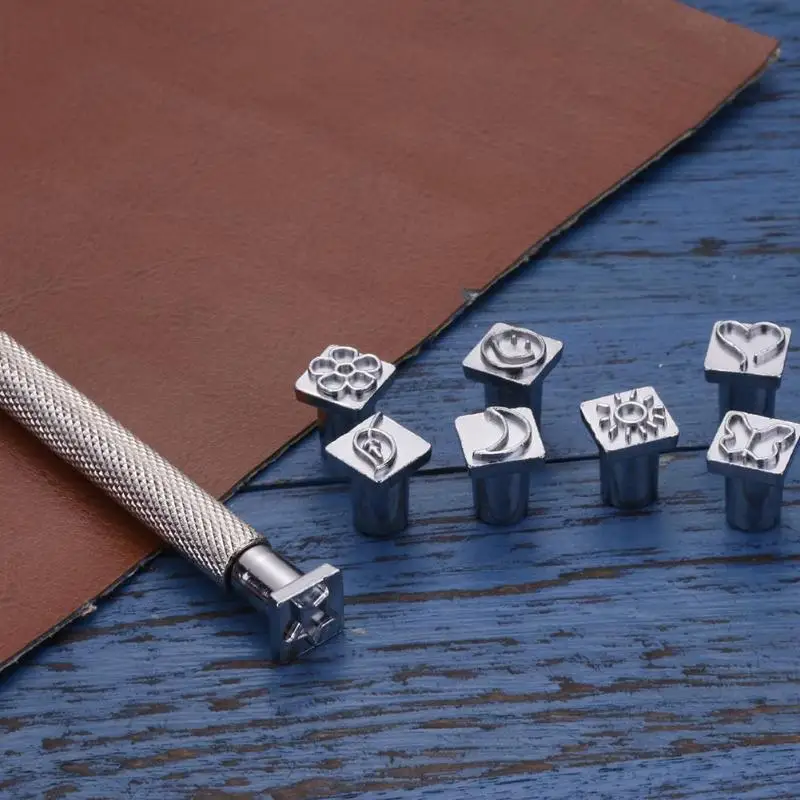 

9PCS Stitching Carving Woodworking Sewing Saddle Groover Leather Craft Punch Tool Set DIY Leathercraft Hand Leather Puncher Kit