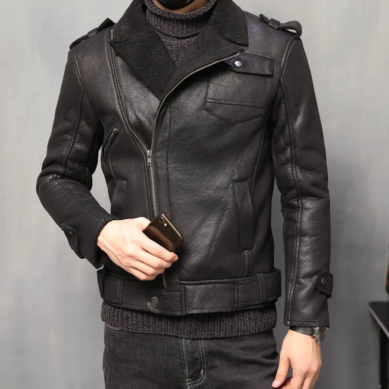 Chaud Vestes D'hiver Épais Zipper Manteaux Slim Classique Mode Moto Black brown En De 4xl Cuir Veste Fit Brun Hommes Vélo 5xl wPn0OXN8kZ