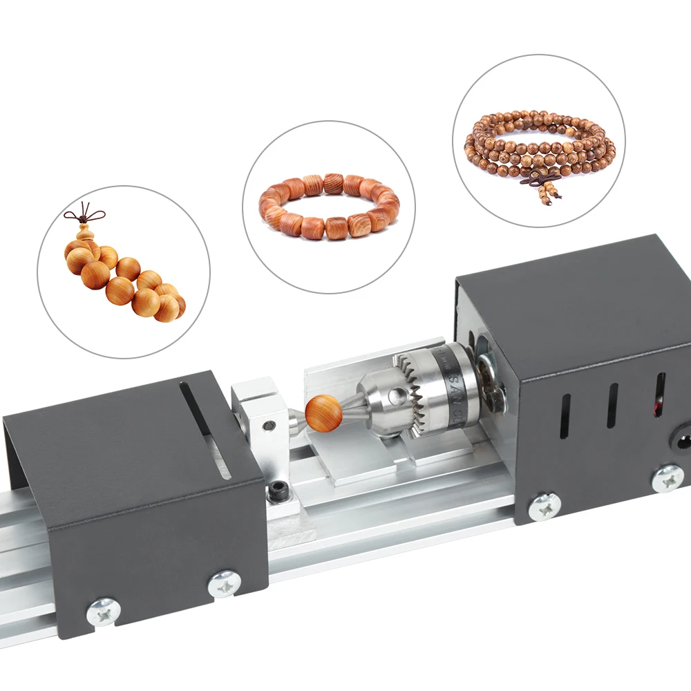 Токарный мини-станок Вт 100 бисер машина DIY древесный рабочий шлифовальный Полировальный Инструмент с 7 уровнями адаптера питания домашний