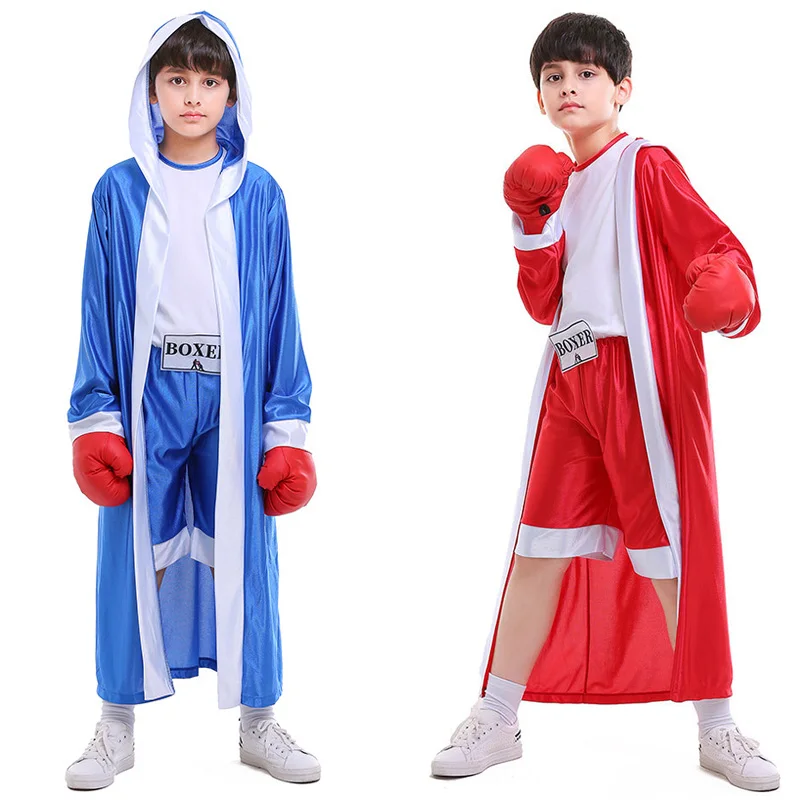 Size Sxl Boy's Boxer Costume Boxing Suit Uniform Outfit Halloween Book