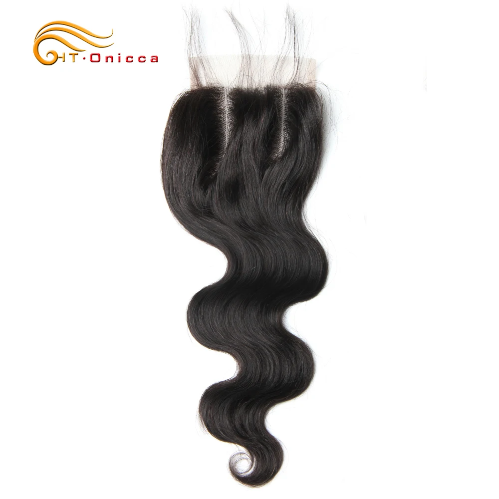 

Body Wave Closure Brazilian Hair 4*4 Lace Closure Natural Color Human Hair Closure Free Middle Three Part NonRemy Free shipping