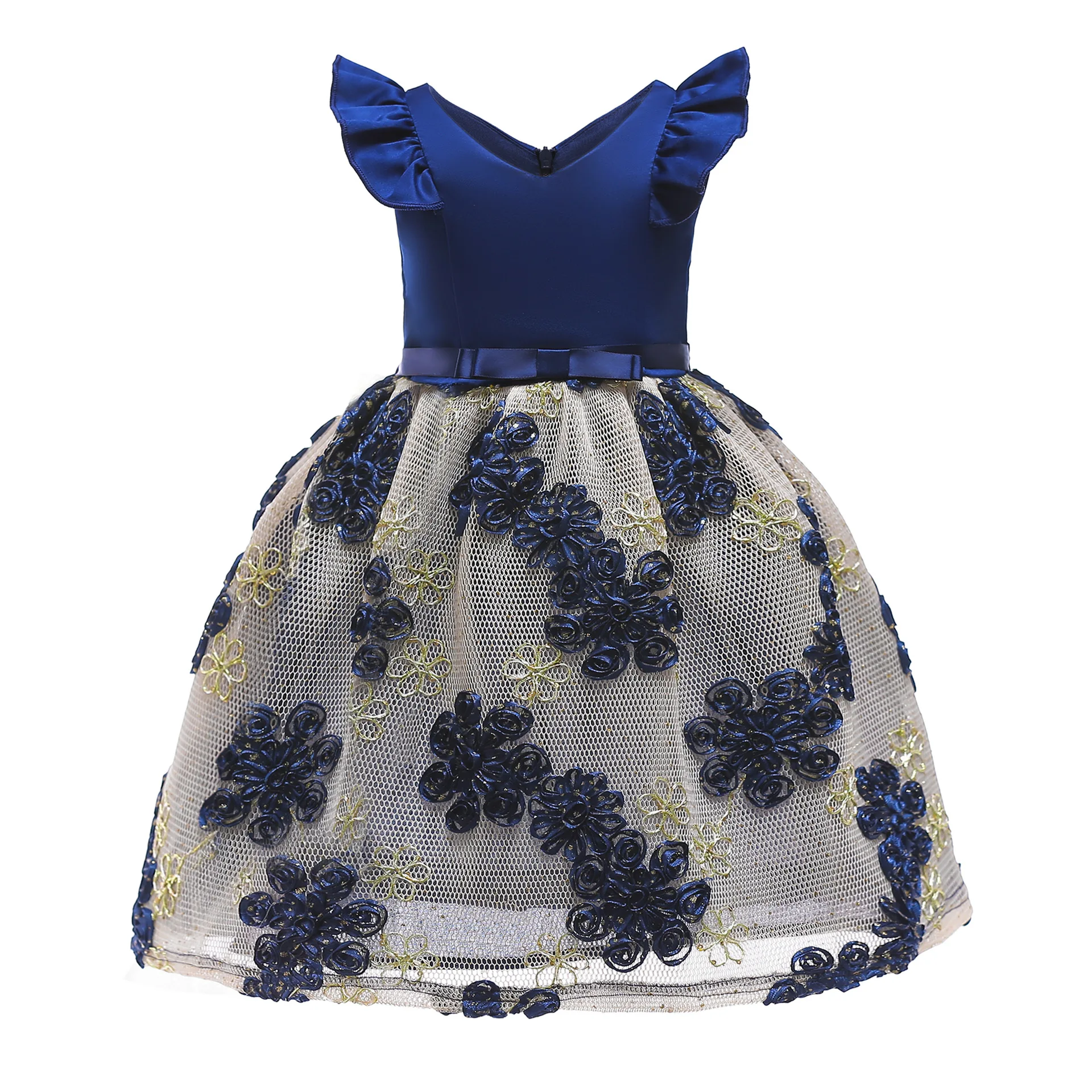 

New Style Children's Clothing Girls Dress Flower Girl Embroidered Cocktail Dress Children Dress Summer