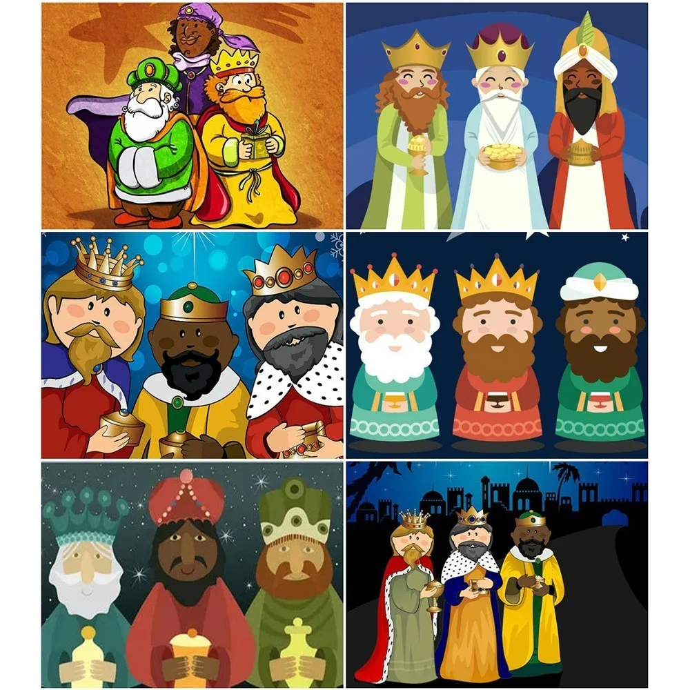 

HUACAN 5D Diy Diamond Painting Los Reyes Magos Full Square Diamond Embroidery Cartoon Home Decoration Picture Mosaic Rhinestone