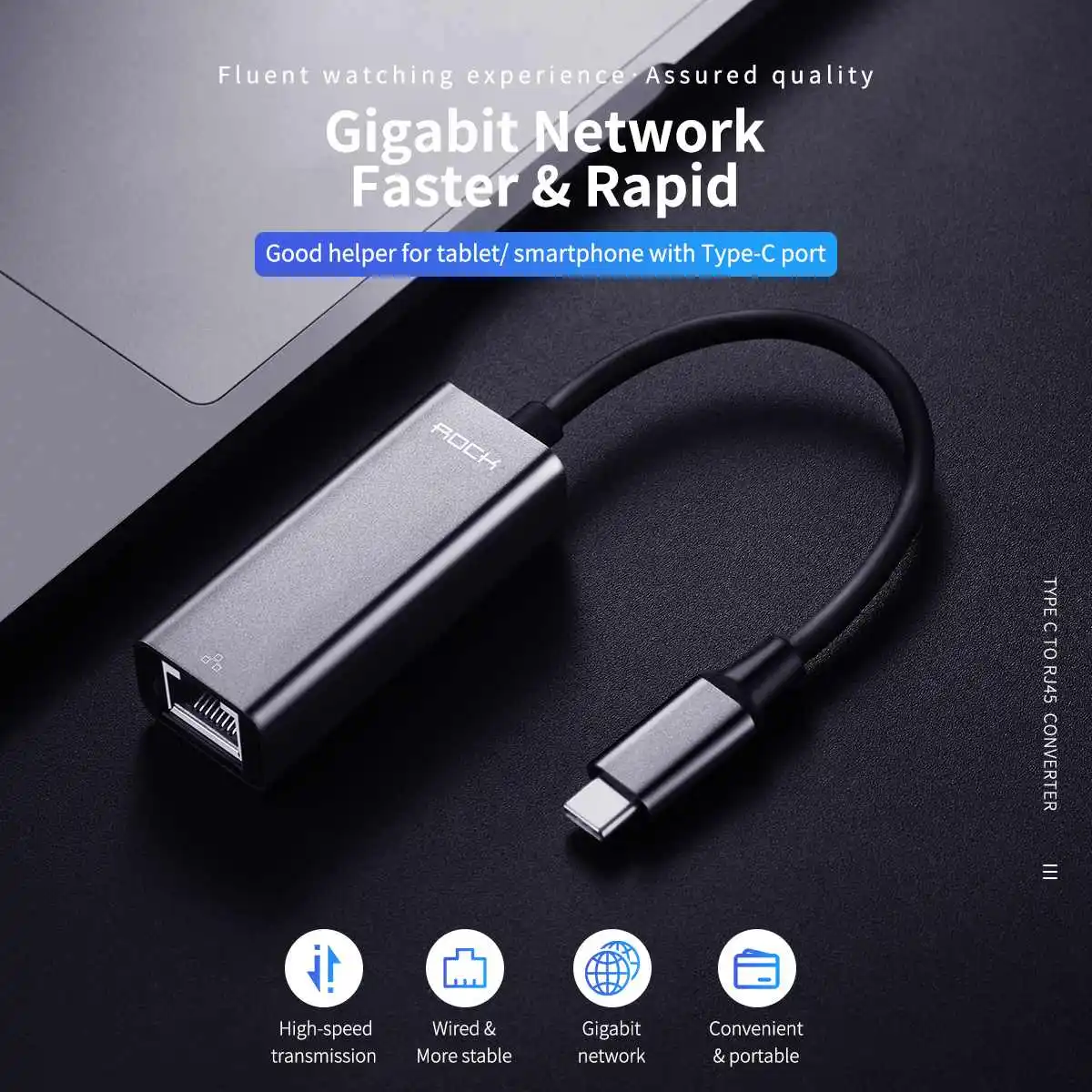 Rock концентратор USB Type C Hdmi 4K концентратор для Gigabit Ethernet Rj45 Lan USB C адаптер для Mac book Pro Thunderbolt 3 с гигабитной сетью