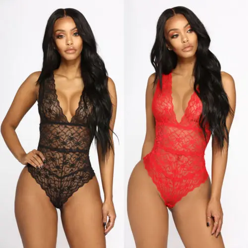 HIRIGIN Women Sexy Lingerie Lace Bodysuit Underwear Sleepwear Set Lady Night Hot Sleepwear