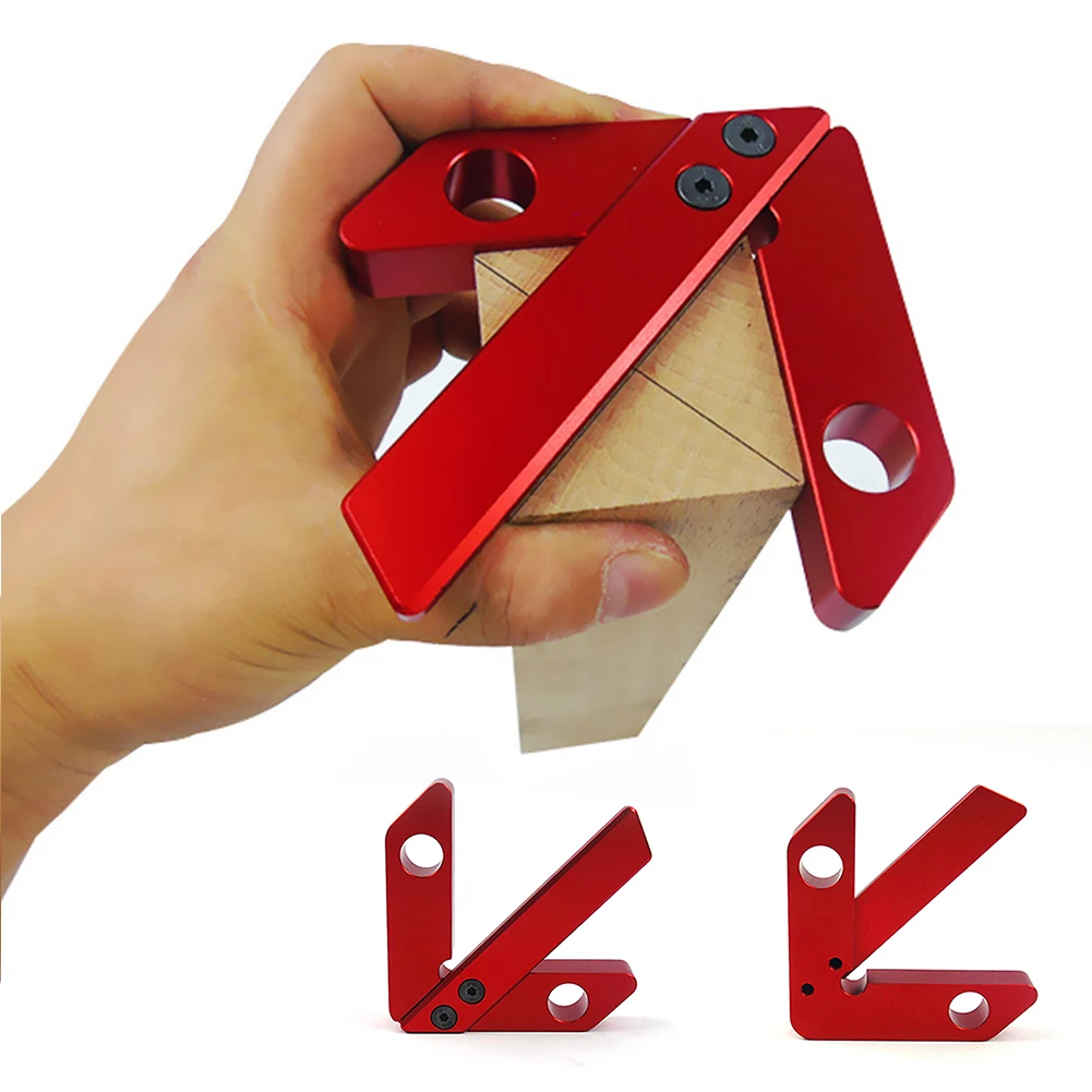 

Carpenter Round Heart Ruler Line Gauge Red Right Angle Measuring Tool Woodworking Gauge Center Scribe Accuracy 45/90 Degree