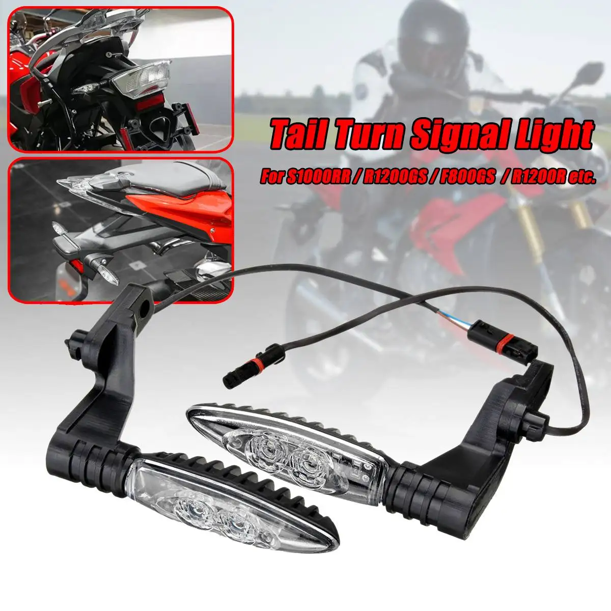 

2pcs 12V Motorcycle Rear LED Turn Signal Indicator Lights Yellow Blinker for BMW S1000RR R1200GS F800GS
