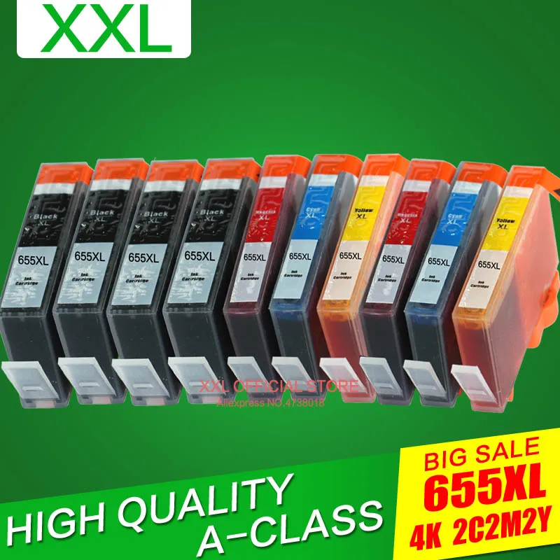 Совместим с hp 655 655xl чернильный картридж для принтера Deskjet 3525 4615 4625 5525 6525 чипом