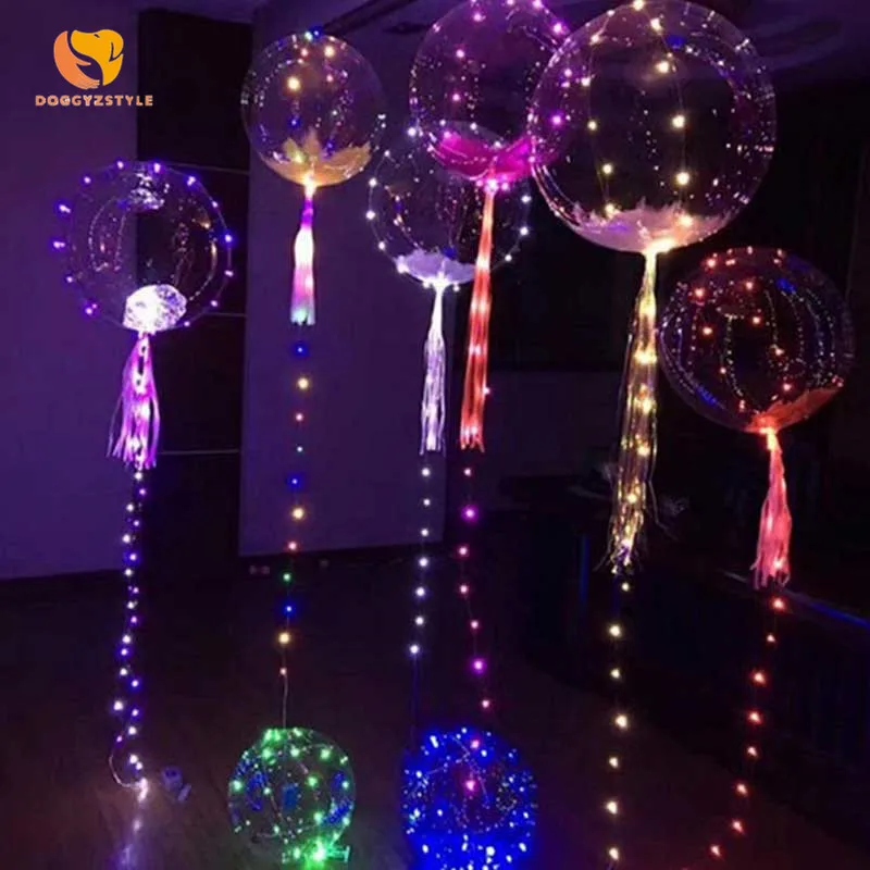 Reusable Luminous LED Balloon Round Bubble Decoration Birthday Party