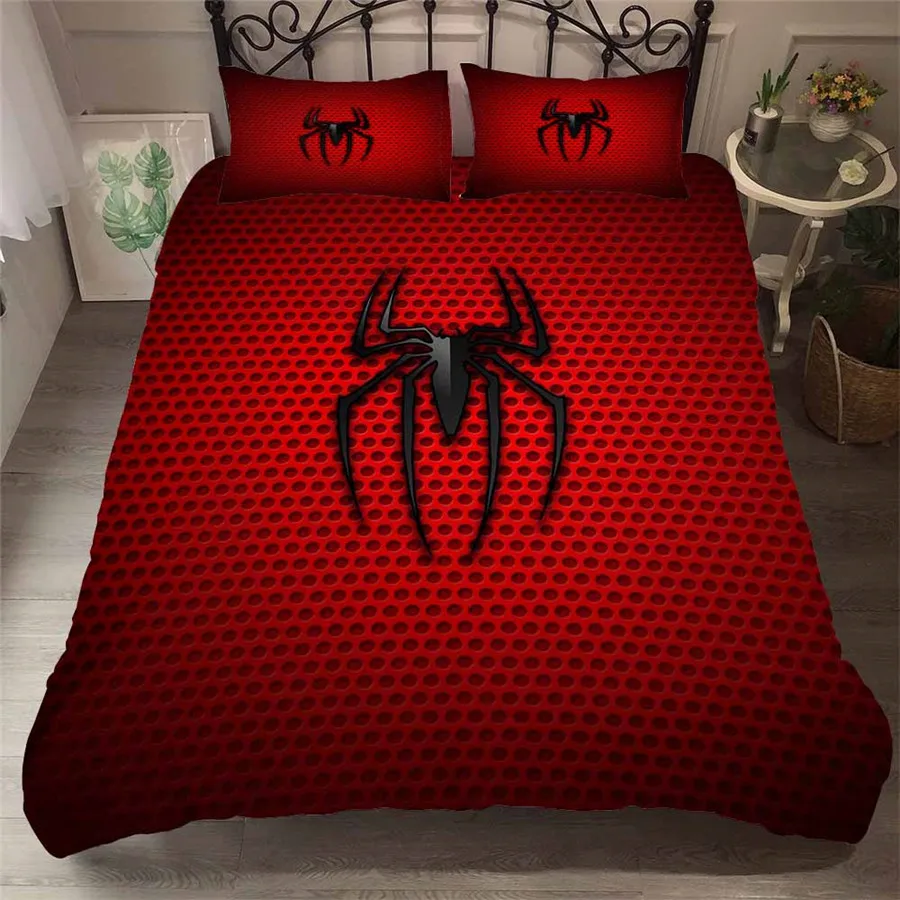 HELENGILI 3D طقم سرير المنتقمون سبايدرمان طباعة حاف مجموعة غطاء Bedcloth مع المخدة طقم سرير المنسوجات المنزلية # TB-28 HELENGILI 3D طقم سرير المنتقمون سبايدرمان طباعة حاف مجموعة غطاء Bedcloth مع المخدة طقم سرير المنسوجات المنزلية # TB-28
