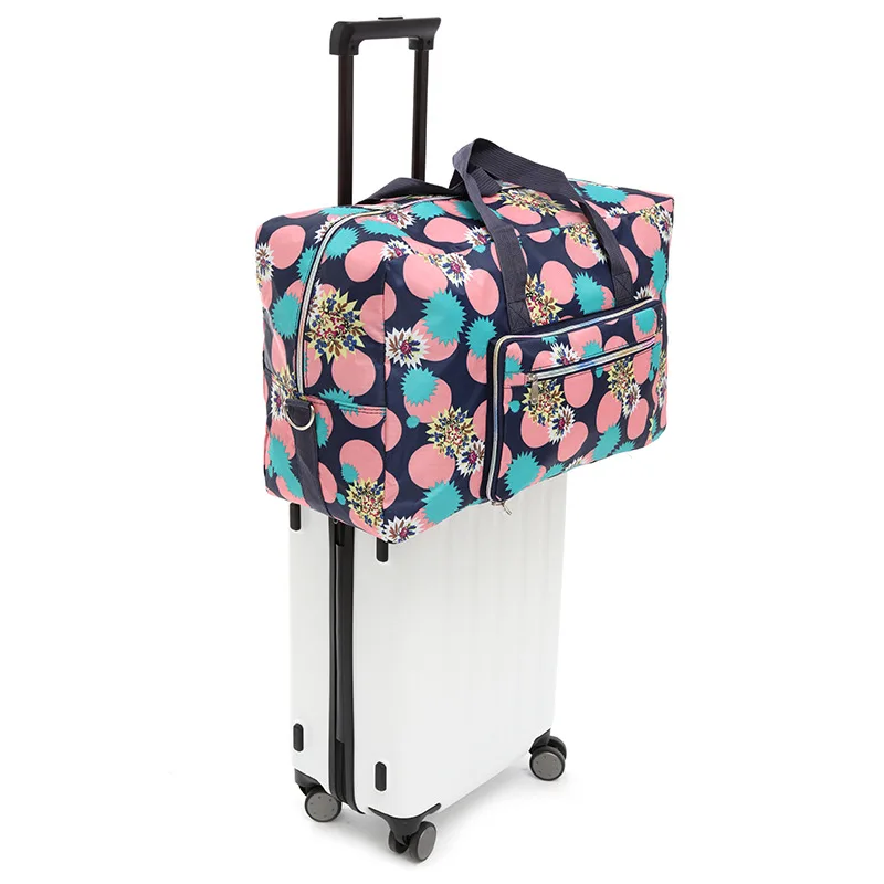 Luggage Duffel Bag for Women Girls Black And White Flowers Floral Large Capacity Portable Weekend Bag Overnight Tote Bag