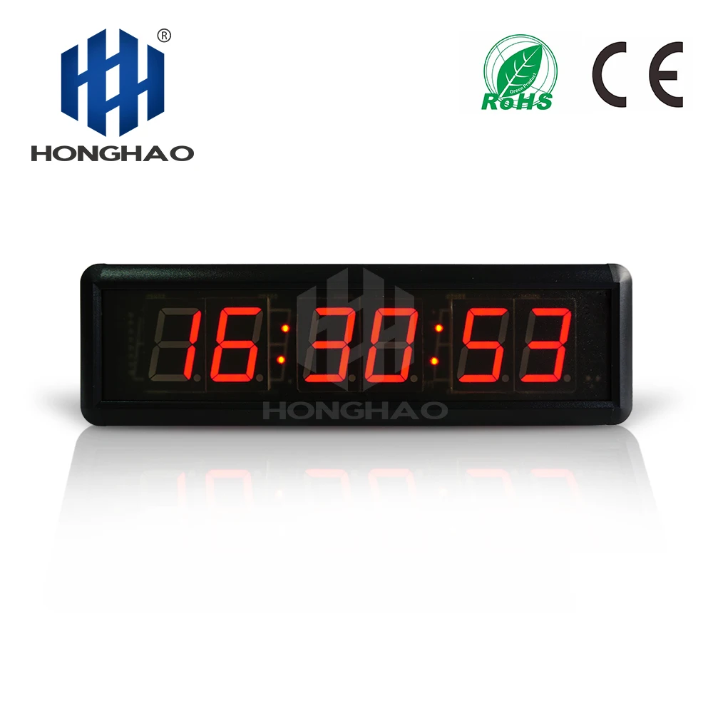 Дизайн 1,8 дюймов HH: мм: SS светодиодные настенные часы синхронизации дистанционное управление секундомер Honghao