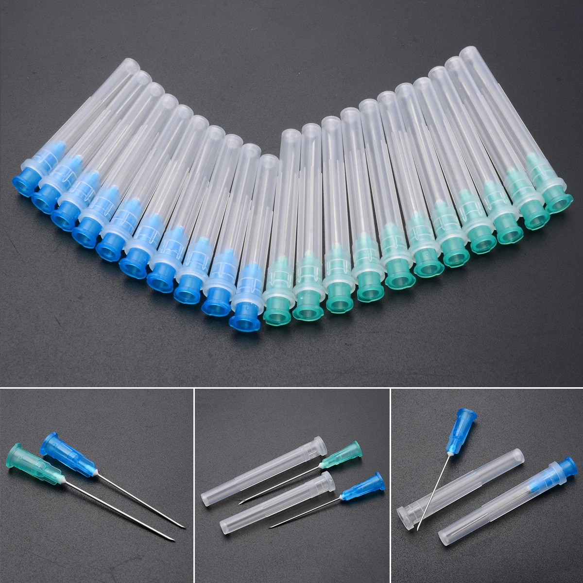 

Clean Syringe Needles & 10pcs Blue 23G - 1.25" + 10pcs Green 21G - 1.5" for Industrial Dispensing Syringes Needle