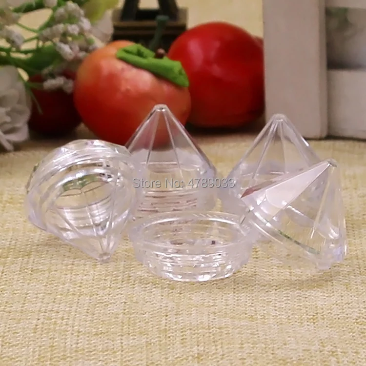 

100pcs 5g Clear Cosmetic Empty Jar Pot Diamond Cream Box Eyeshadow Makeup Face Cream Container Portable Refillable Bottles Case