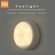 Xiaomi Yee светильник, светодиодный светильник, питание от Usb, маленький Ночной светильник, светочувствительный и инфракрасный датчик, ночной Светильник для умного дома