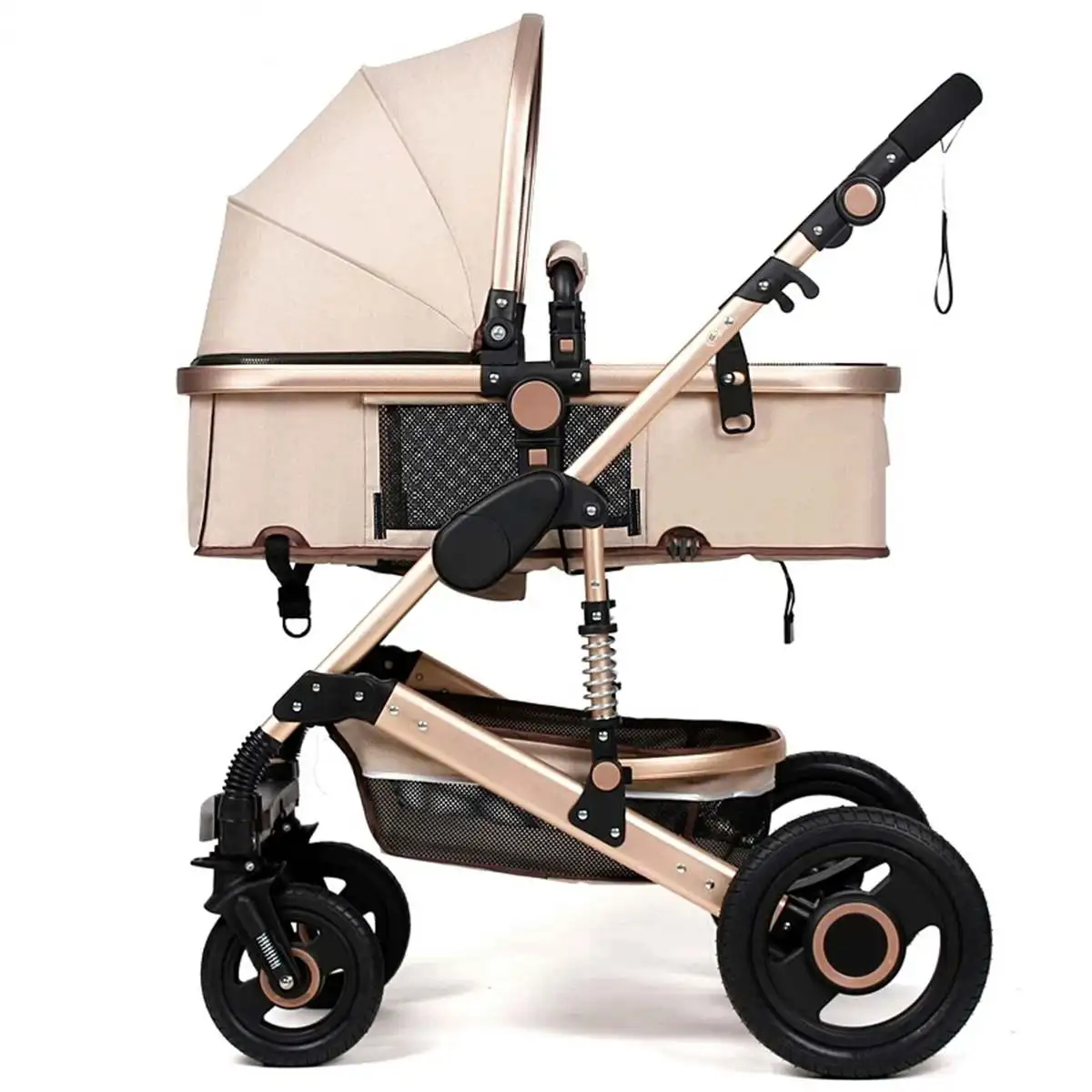 

Baby Stroller High Landscape Can Sit or Lie Reclining Folding Lightweight Push From Two-way Baby Cart With Shock-absorbing