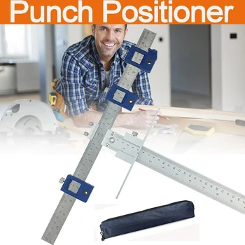 

Woodworking Tool Set Pocket Hole Drill Guide Aluminum Alloy Punch Locator Jig Hardware Cabinet Drawer Sleeve