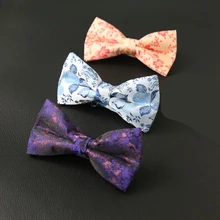 Mantieqingway бизнес с цветочным принтом Галстуки для рубашки мужские Классический рисунок полиэстер Bowties для мужские свадебные Bowknots Галстуки