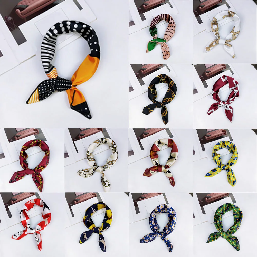 Women Small Square Satin Scarf Head Neck Scarf Bandana Headband Hair Tie Band Wrap Dot Floral Plaid Handkerchief Scarf Silk Women Small Square Satin Scarf Head Neck Scarf Bandana Headband Hair Tie Band Wrap Dot Floral Plaid Handkerchief Scarf Silk