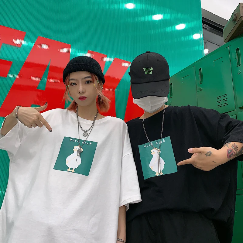 

Men's T-shirt19 Summer New Youth Popular Couple Pullover Short-sleeved T-shirt Student Loose Shirt Youth Casual Men's Clothing