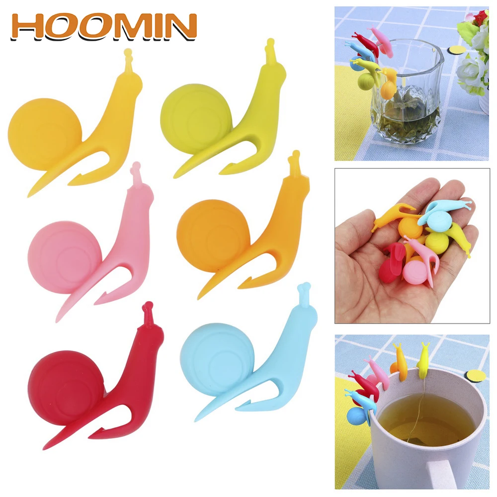 HOOMIN зажимы для чая инструмент милый силиконовый в форме улитки украшения чашек