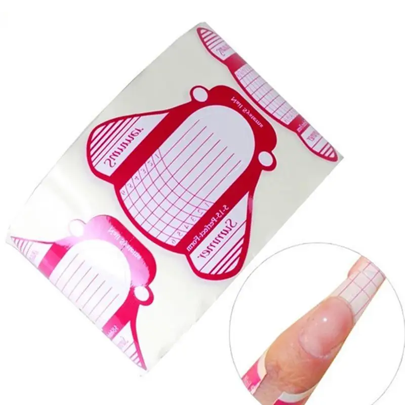 

100pcs Nail Form Nail Art Guide Stickers for Acrylic UV Gel Nail Tips Manicure Extension Tool